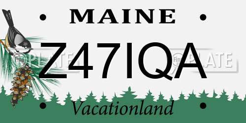 Z47IQA Maine License Plate