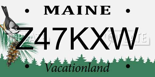 Z47KXW Maine License Plate