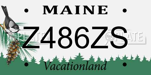 Z486ZS Maine License Plate