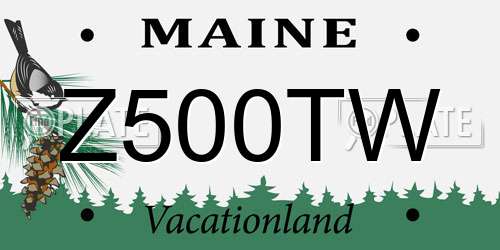 Z500TW Maine License Plate