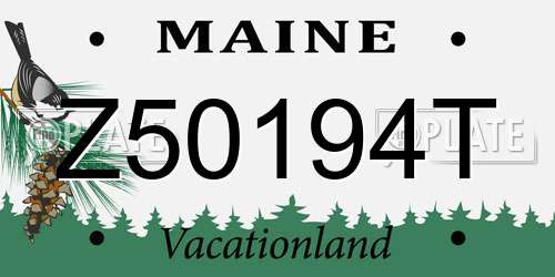 Z50194T Maine License Plate