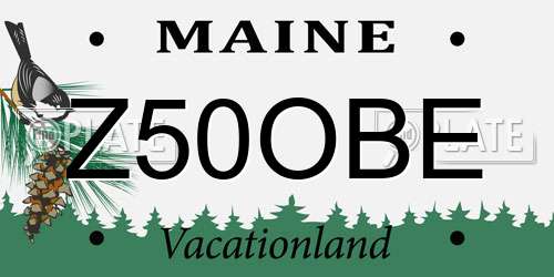 Z50OBE Maine License Plate