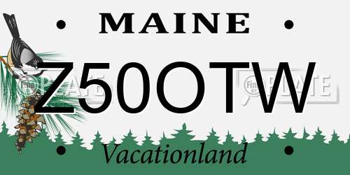 Z50OTW Maine License Plate