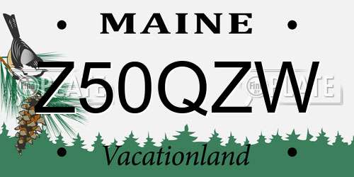 Z50QZW Maine License Plate