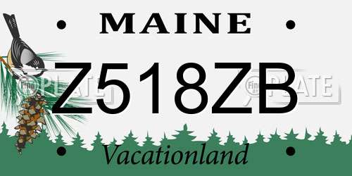 Z518ZB Maine License Plate