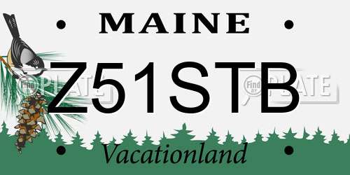 Z51STB Maine License Plate