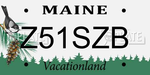 Z51SZB Maine License Plate