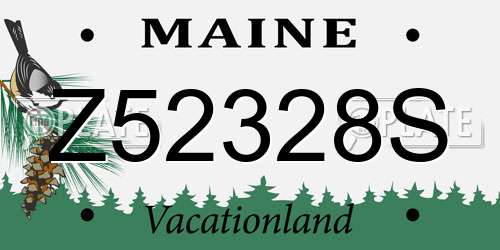 Z52328S Maine License Plate