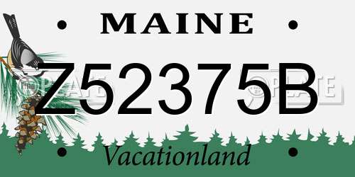 Z52375B Maine License Plate