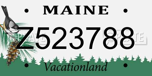 Z523788 Maine License Plate