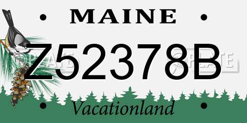 Z52378B Maine License Plate