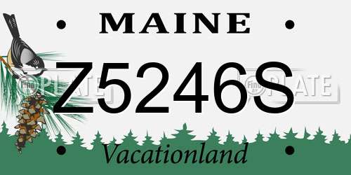 Z5246S Maine License Plate