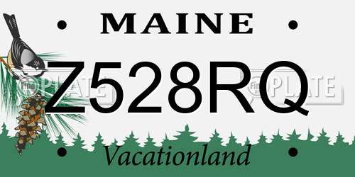 Z528RQ Maine License Plate