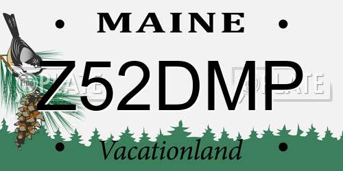 Z52DMP Maine License Plate