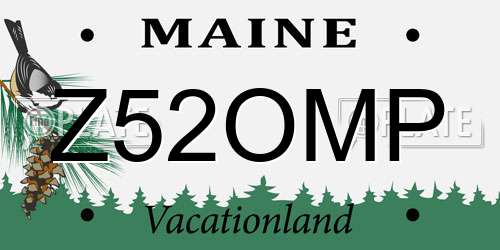 Z52OMP Maine License Plate