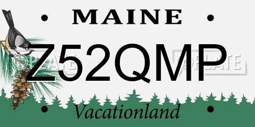 Z52QMP Maine License Plate
