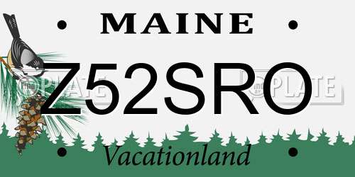 Z52SRO Maine License Plate