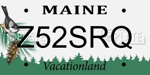 Z52SRQ Maine License Plate
