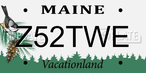Z52TWE Maine License Plate