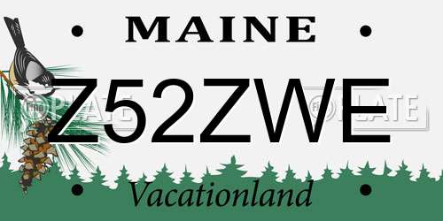 Z52ZWE Maine License Plate