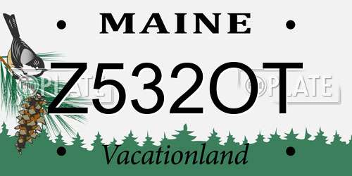 Z532OT Maine License Plate