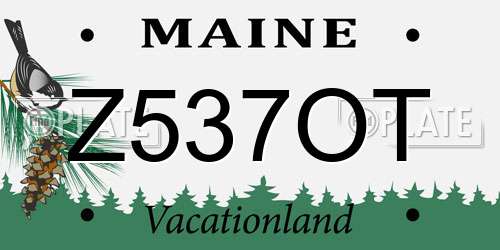 Z537OT Maine License Plate