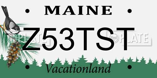 Z53TST Maine License Plate