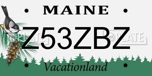 Z53ZBZ Maine License Plate