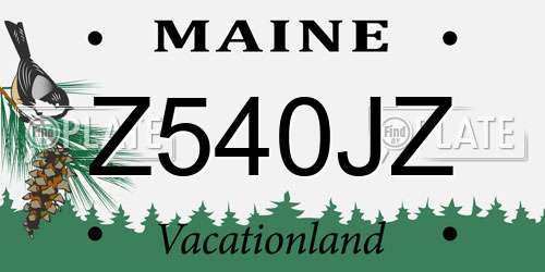 Z540JZ Maine License Plate