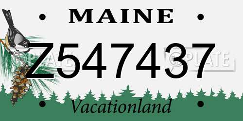 Z547437 Maine License Plate