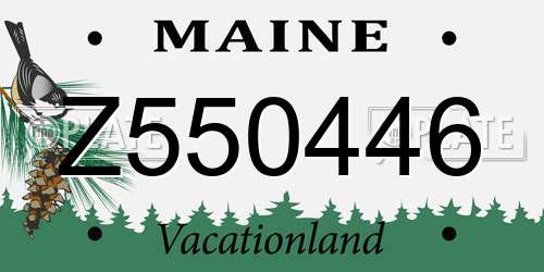 Z550446 Maine License Plate