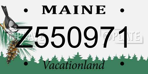 Z550971 Maine License Plate