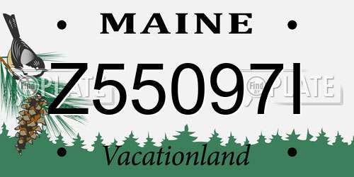 Z55097I Maine License Plate