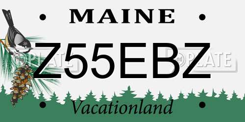 Z55EBZ Maine License Plate