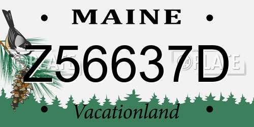Z56637D Maine License Plate