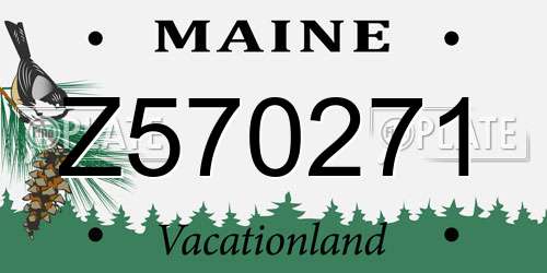 Z570271 Maine License Plate