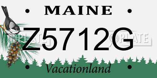 Z5712G Maine License Plate