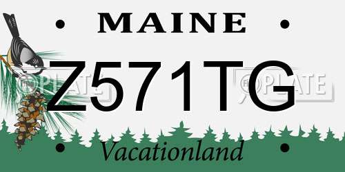 Z571TG Maine License Plate