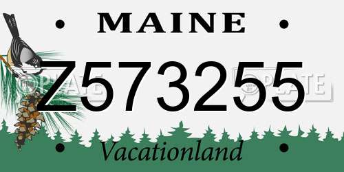 Z573255 Maine License Plate