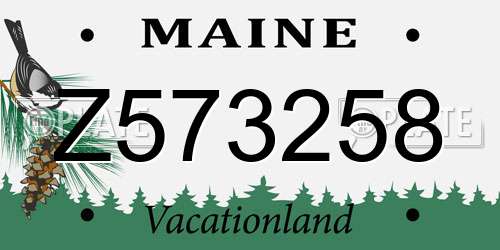 Z573258 Maine License Plate