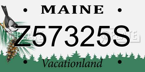 Z57325S Maine License Plate