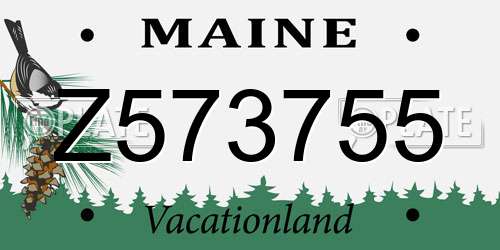 Z573755 Maine License Plate