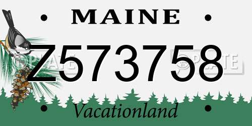 Z573758 Maine License Plate