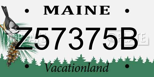 Z57375B Maine License Plate
