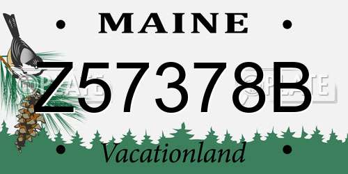 Z57378B Maine License Plate