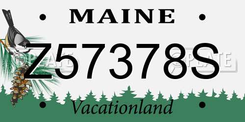 Z57378S Maine License Plate