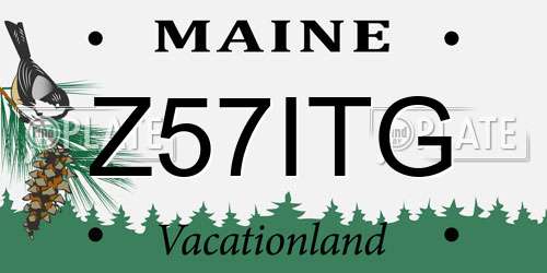 Z57ITG Maine License Plate
