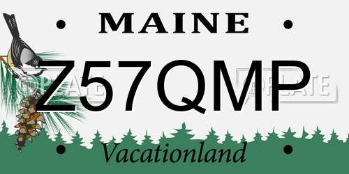 Z57QMP Maine License Plate