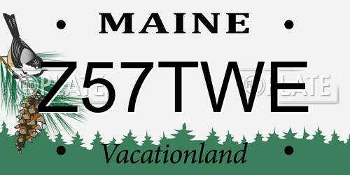 Z57TWE Maine License Plate