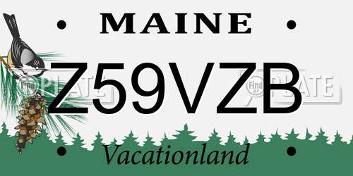 Z59VZB Maine License Plate